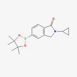 molecular formula C17H22BNO3 B8368352 2-Cyclopropyl-5-(4,4,5,5-tetramethyl-1,3,2-dioxaborolan-2-yl)isoindolin-1-one 