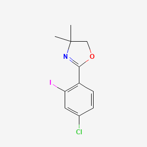 molecular formula C11H11ClINO B8368464 2-(4-Chloro-2-iodophenyl)-4,4-dimethyl-4,5-dihydrooxazole 