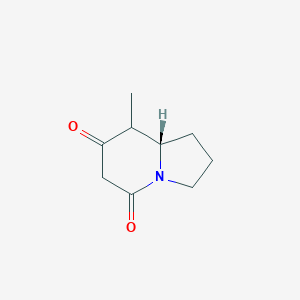 molecular formula C9H13NO2 B8368472 (8aS)-8-Methyl-1,2,3,5,6,7,8,8a-octahydroindolizine-5,7-dione 