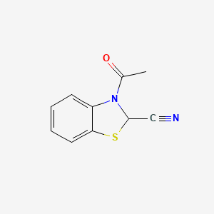 molecular formula C10H8N2OS B8368492 3-Acetyl-2,3-dihydrobenzo[d]thiazole-2-carbonitrile 