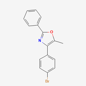 molecular formula C16H12BrNO B8368538 4-(4-Bromophenyl)-5-methyl-2-phenyloxazole 