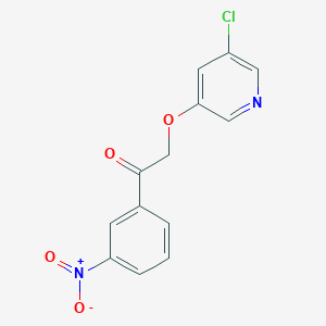 molecular formula C13H9ClN2O4 B8368563 2-(5-Chloro-3-pyridyloxy)-5-nitro-1-phenylethanone 