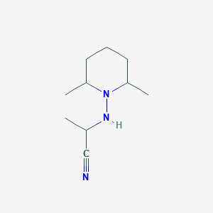 2-((2,6-Dimethylpiperidino)amino)propionitrile