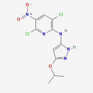 3,6-dichloro-N-(5-isopropoxy-1H-pyrazol-3-yl)-5-nitropyridin-2-amine