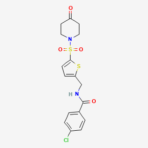 4-Chloro-N-({5-[(4-oxopiperidin-1-yl)sulfonyl]thien-2-yl}methyl)benzamide