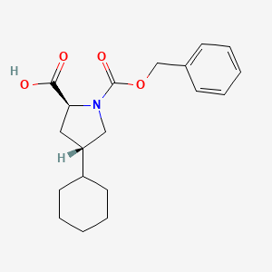 molecular formula C19H25NO4 B8368617 (trans)-1-[(benzyloxy)carbonyl]-4-cyclohexyl-L-proline 