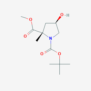 molecular formula C12H21NO5 B8368633 1-(tert-Butyl) 2-methyl (2S,4R)-4-hydroxy-2-methylpyrrolidine-1,2-dicarboxylate CAS No. 144527-33-3