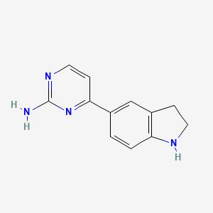 molecular formula C12H12N4 B8368636 4-(2,3-dihydro-1H-indol-5-yl)pyrimidin-2-amine 