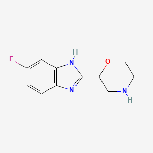 molecular formula C11H12FN3O B8368663 5-Fluoro-2-(2-morpholinyl)-1H-benzimidazole 