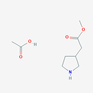 molecular formula C9H17NO4 B8368684 Methyl 3-pyrrolidineacetate acetate 