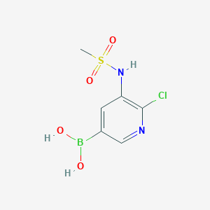 molecular formula C6H8BClN2O4S B8368696 {6-Chloro-5-[(methylsulfonyl)amino]-3-pyridinyl}boronic acid 