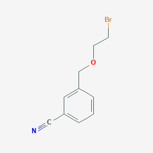 molecular formula C10H10BrNO B8368706 3-[(2-Bromoethoxy)methyl]benzonitrile 