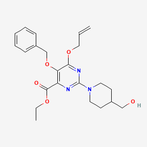 Ethyl 6-(allyloxy)-5-(benzyloxy)-2-(4-(hydroxymethyl)piperidin-1-yl)pyrimidine-4-carboxylate