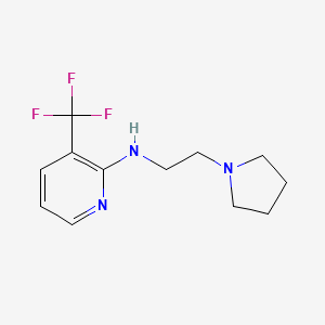 molecular formula C12H16F3N3 B8368779 N-(2-(pyrrolidin-1-yl)ethyl)-3-(trifluoromethyl)pyridin-2-amine 