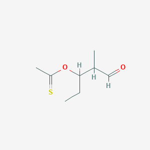 molecular formula C8H14O2S B8368788 1-Ethyl-2-methyl-3-oxopropyl thioacetate 