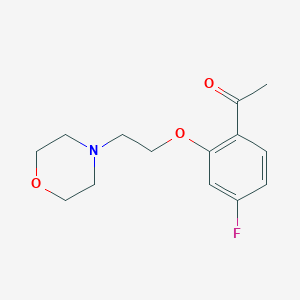 molecular formula C14H18FNO3 B8368843 1-[4-Fluoro-2-(2-morpholine-4-ylethoxy)phenyl]ethanone 