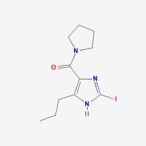 molecular formula C11H16IN3O B8368890 (2-iodo-5-propyl-1H-imidazol-4-yl)-pyrrolidin-1-yl-methanone 