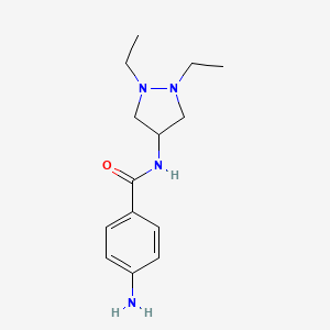 molecular formula C14H22N4O B8368913 4-Amino-N-(1,2-diethyl-4-pyrazolidinyl)benzamide 