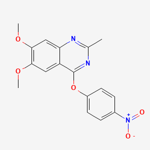 molecular formula C17H15N3O5 B8368959 6,7-Dimethoxy-2-methyl-4-(4-nitro-phenoxy)-quinazoline 