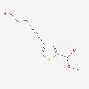 molecular formula C10H10O3S B8368974 4-(4-Hydroxy-but-1-ynyl)-thiophene-2-carboxylic acid methyl ester 