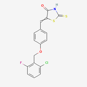 molecular formula C17H11ClFNO2S2 B8368978 5-[[4-[(2-Chloro-6-fluorophenyl)methoxy]phenyl]methylene]-2-thioxo-4-thiazolidinone 