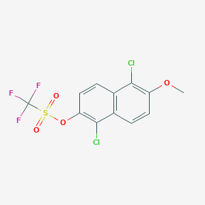 molecular formula C12H7Cl2F3O4S B8369004 1,5-Dichloro-6-methoxy-2-naphthyl trifluoromethanesulfonate 