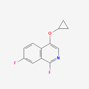 molecular formula C12H9F2NO B8369010 1,7-Difluoro-4-cyclopropoxyisoquinoline 