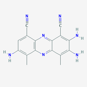 molecular formula C16H13N7 B8369017 2,3,7-Triamino-4,6-dimethyl-1,9-phenazinedicarbonitrile 