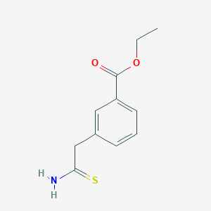 molecular formula C11H13NO2S B8369020 Ethyl 3-(2-amino-2-thioxoethyl)benzoate 