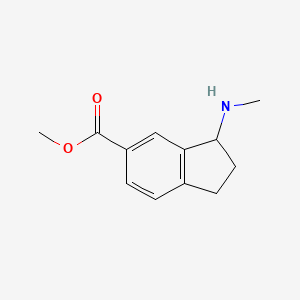molecular formula C12H15NO2 B8369110 methyl (3R)-3-(methylamino)indane-5-carboxylate 