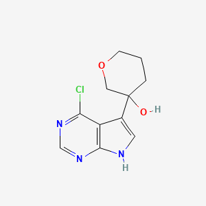 molecular formula C11H12ClN3O2 B8369117 3-(4-chloro-7H-pyrrolo[2,3-d]pyrimidin-5-yl)tetrahydro-2H-pyran-3-ol 