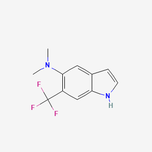 molecular formula C11H11F3N2 B8369127 Dimethyl-(6-trifluoromethyl-1H-indol-5-yl)amine 