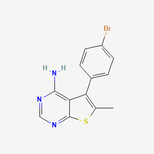 molecular formula C13H10BrN3S B8369132 5-(4-Bromophenyl)-6-methylthieno[2,3-d]pyrimidin-4-amine 