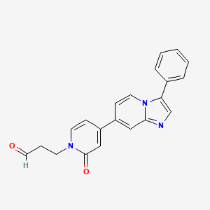 3-[2-oxo-4-(3-phenylimidazo[1,2-a]pyridin-7-yl)pyridin-1(2H)-yl]propanal