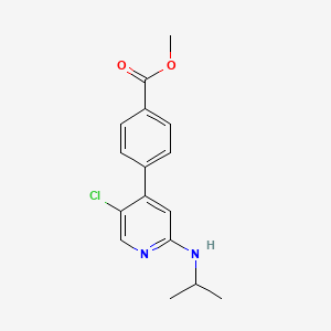 molecular formula C16H17ClN2O2 B8369231 4-(5-Chloro-2-isopropylamino-pyridin-4-yl)-benzoic acid methyl ester 