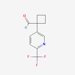 molecular formula C11H10F3NO B8369269 1-[6-(Trifluoromethyl)pyridin-3-yl]cyclobutanecarboxald ehyde 