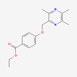 molecular formula C17H20N2O3 B8369284 4-((3,5,6-Trimethylpyrazine-2-yl)methoxyl)benzoic acid ethyl ester 