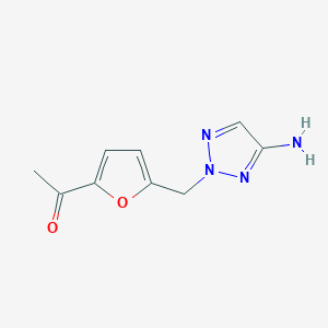 molecular formula C9H10N4O2 B8369286 1-(5-((4-Amino-2H-1,2,3-triazol-2-yl)methyl)furan-2-yl)ethanone 