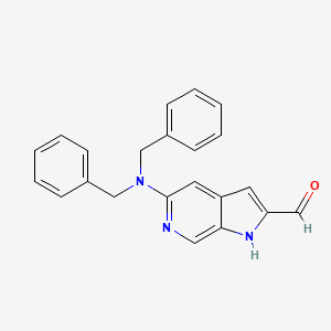molecular formula C22H19N3O B8369288 5-(dibenzylamino)-1H-pyrrolo[2,3-c]pyridine-2-carboxaldehyde 