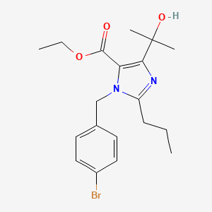 molecular formula C19H25BrN2O3 B8369294 Ethyl 4-(1-hydroxy-1-methylethyl)-2-propyl-1-(4-bromobenzyl)imidazole-5-carboxylate 