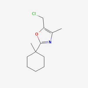 molecular formula C12H18ClNO B8369299 5-Chloromethyl-4-methyl-2-(1-methyl-cyclohexyl)-oxazole 