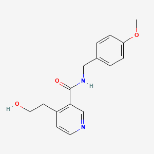 molecular formula C16H18N2O3 B8369333 4-(2-hydroxyethyl)-N-(4-methoxybenzyl)nicotinamide 