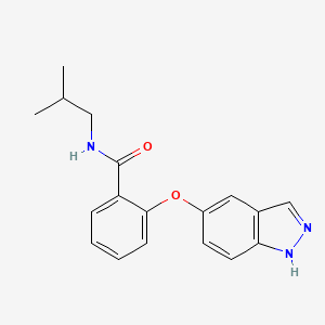 molecular formula C18H19N3O2 B8369368 2-(1H-indazol-5-yloxy)-N-isobutylbenzamide 