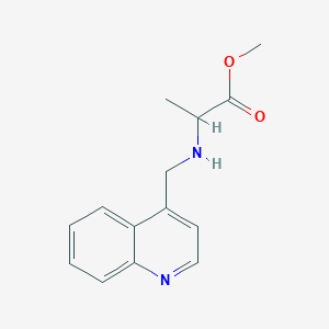 molecular formula C14H16N2O2 B8369398 Methyl 2-((quinol-4-ylmethyl)amino)propanoate 