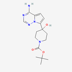 molecular formula C16H23N5O3 B8369505 Tert-butyl 4-(4-aminopyrrolo[2,1-f][1,2,4]triazin-7-yl)-4-hydroxypiperidine-1-carboxylate 