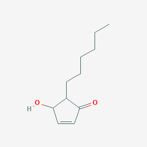 molecular formula C11H18O2 B8369524 5-Hexyl-4-hydroxy-2-cyclopenten-1-one 