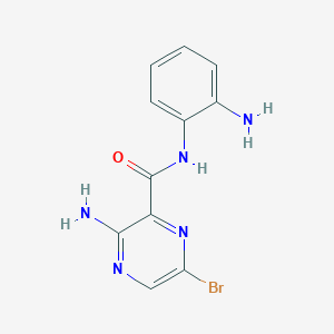 molecular formula C11H10BrN5O B8369549 3-amino-N-(2-aminophenyl)-6-bromopyrazine-2-carboxamide 