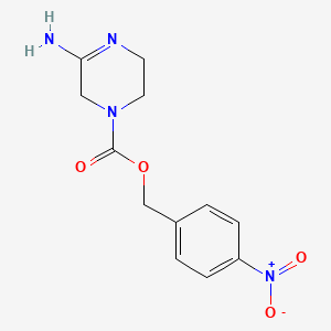 molecular formula C12H14N4O4 B8369583 4-nitrobenzyl 3-amino-5,6-dihydropyrazine-1(2H)-carboxylate 