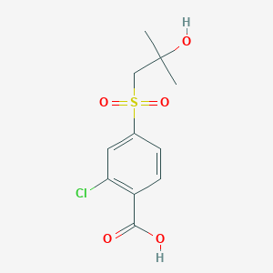 molecular formula C11H13ClO5S B8369616 2-Chloro-4-(2-hydroxy-2-methylpropylsulfonyl)benzoic acid 