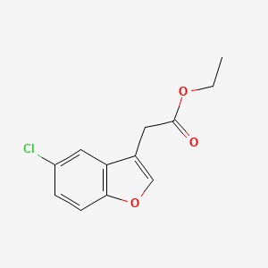 molecular formula C12H11ClO3 B8369632 Ethyl(5-chloro-1-benzofuran-3-yl)acetate 